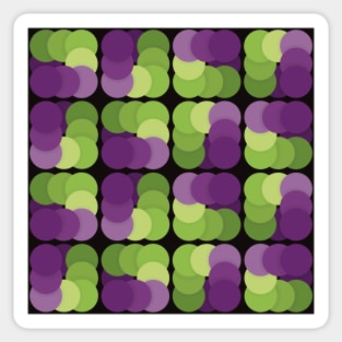 Purple and Green Abstract Circle Pattern Sticker